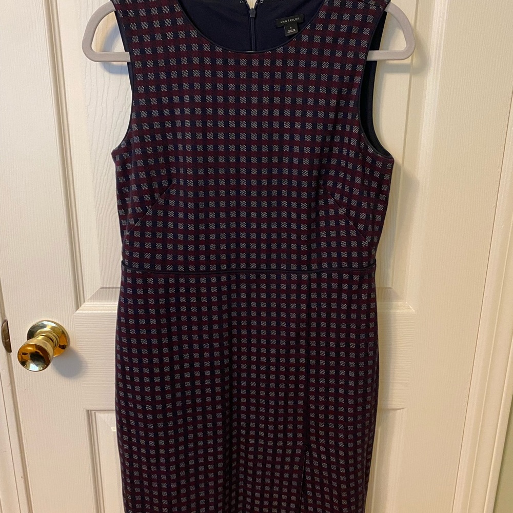 Ann Taylor Navy and Red Dress